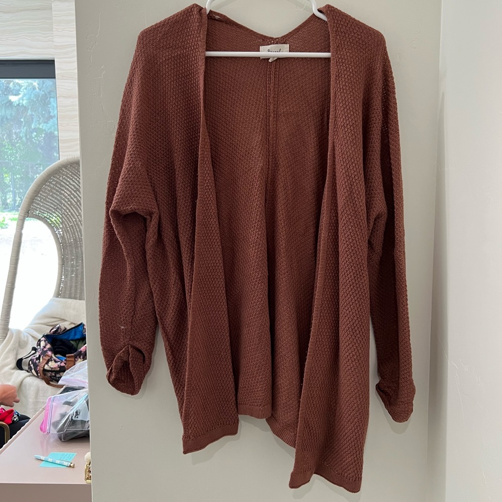 Oversized Knit Mauve Cardigan